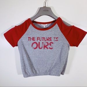 Graphic Girls Kids Off the Shoulder Crop Top Tee